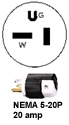 NEMA 5-20P Non-Locking 20 Amp