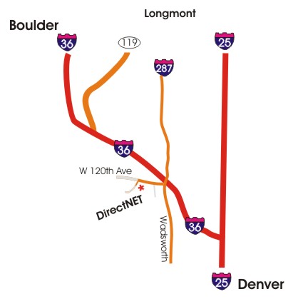Map to DirectNET from Boulder / Denver