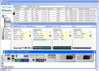 Raritan Data Center Infrastructure Management (DCIM) Item and Port Trace Screen Shot