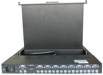 *Raloy 1U Rackmount 15" LCD Monitor with Optional 8 Port KVM Switch (Back)