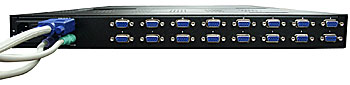 Raloy 1U Rackmount 17" LCD Monitor with Optional 16 Port KVM Switch (back)